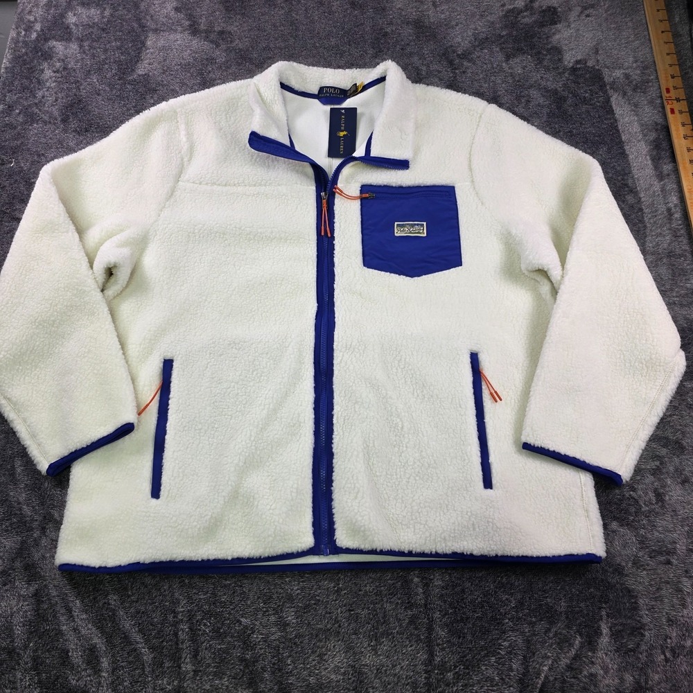Polo Ralph Lauren High Pile Arctic White Fleece Jacket Mens XXL RL Co